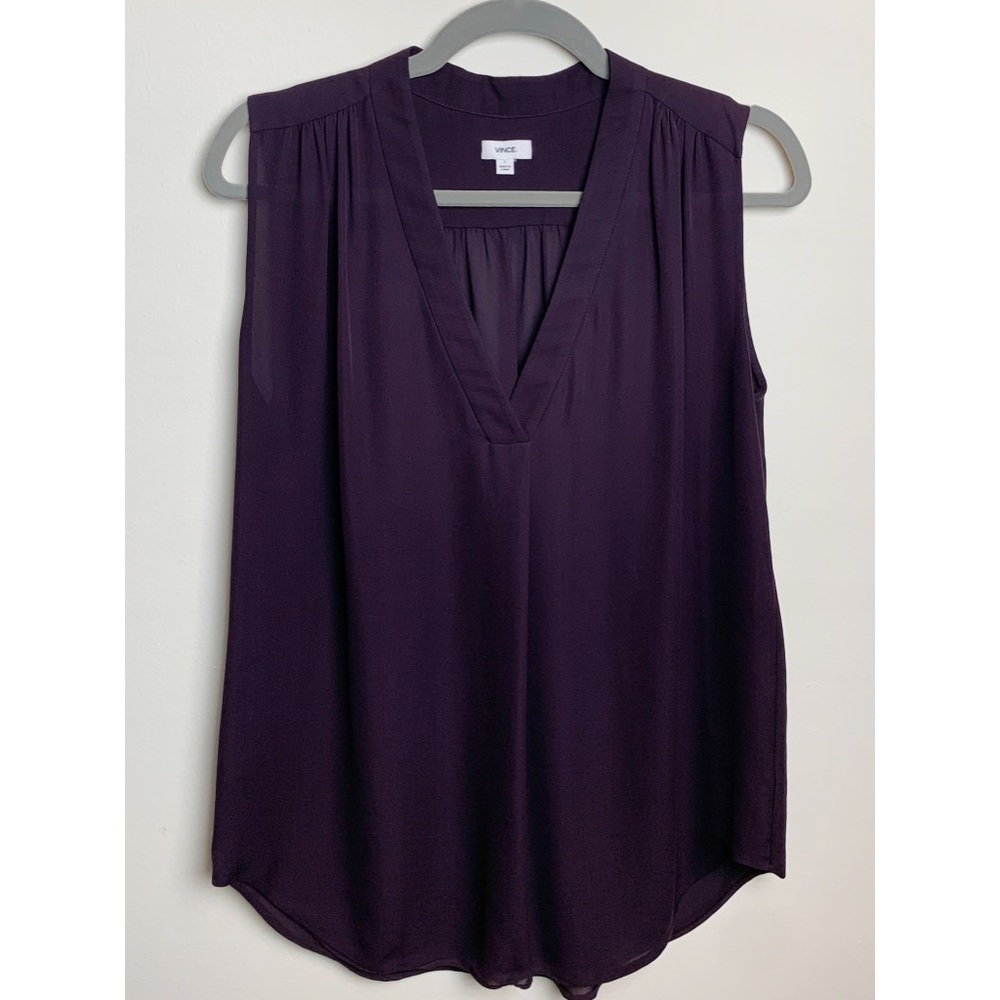 VINCE | Sheer Silk Sleeveless Blouse